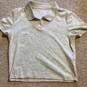 collared light grey t shirt